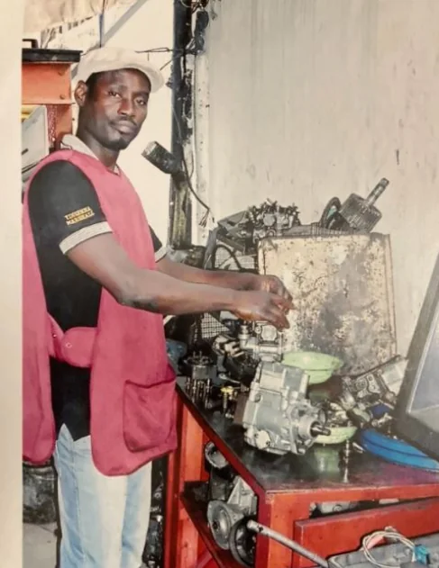 A Lalitech technician working on a vehicle in the shop